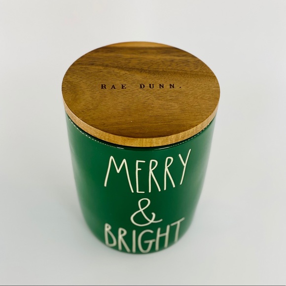 Rae Dunn Green Merry and Bright Container - Picture 2 of 10